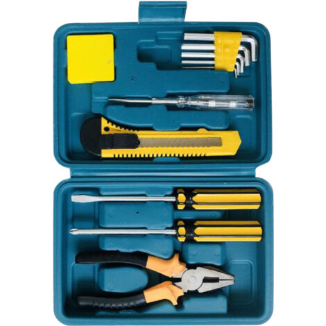 Mini coffret d'outils à main de 12 pièces pour la maison, boîte à outils, kit d'urgence pour véhicule, kit de réparation avec tournevis (1/5)