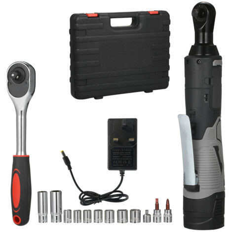 Clé à cliquet électrique sans fil 3/8", kit d'outils à cliquet avec batterie 16,8 V, 220 tr/min, batterie lithium-ion 2,0 Ah et chargeur rapide (1/5)