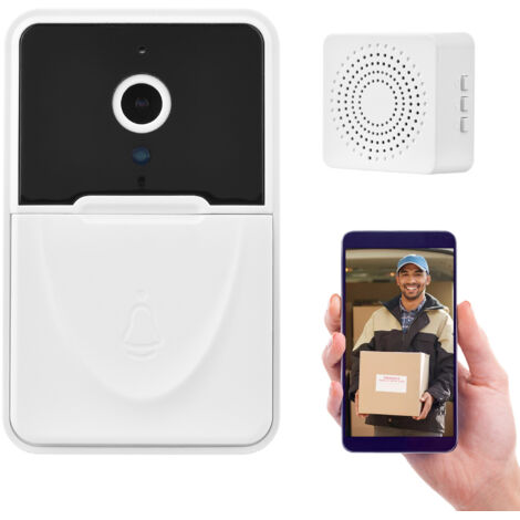 2.4GHz Caméra de sonnette vidéo sans fil Sonnette de sécurité visuelle intelligente avec détection de mouvement Vision nocturne Surveillance audio bidirectionnelle en temps réel (1/5)
