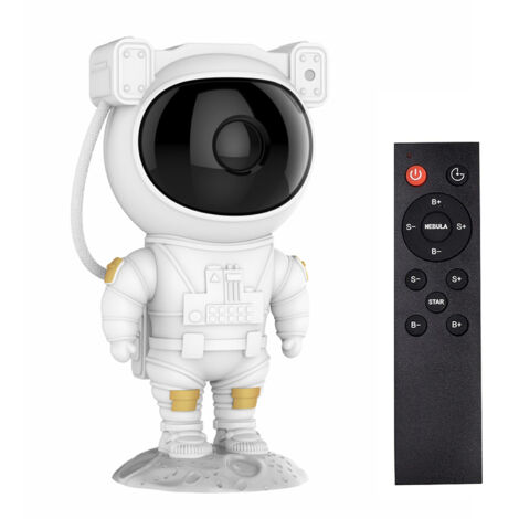 Astronaute Star Projection Lampe Star Galaxy Projecteur pour Enfants Chambre Atmosphère Veilleuses Ornements Décoratifs Lampe de Table avec Télécommande Alimenté par USB (Blanc) (1/5)