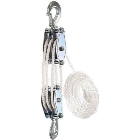 Poulie à câble rotative à 270°, crochet en alliage de zinc, grue portative, poulie à câble en polyéthylène robuste, dispositif de levage manuel pour un levage sans effort des installations de climati