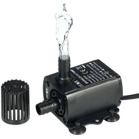Pompe à eau sans balais mini DC12V 10W ultra silencieuse avec 5,5 x 2,1 mm femelle étanche submersible fontaine aquarium circulation 400 L/H levage 400 cm (1/7)
