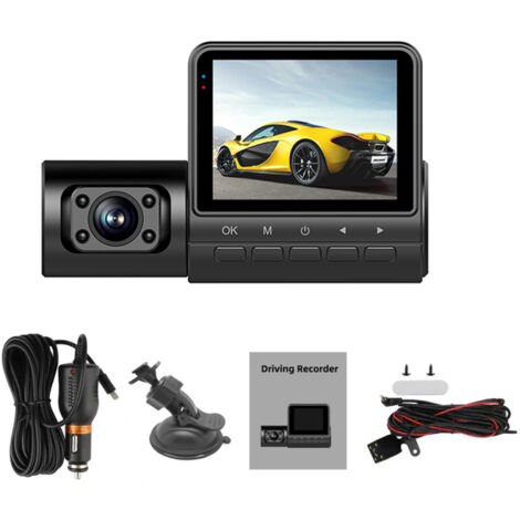 LIFCAUSAL Caméra Embarquée Triple 2-en-1 avec Miroir de Conduite Enregistreur Vidéo Multilingue pour Sécurité Automobile et Surveillance Routière (1/5)