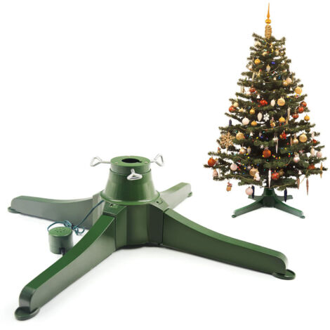 Support d'arbre de Noël artificiel rotatif à 360 degrés, support d'arbre de Noël réglable avec boîte à musique, adapté aux arbres de moins de 7,5 pieds (1/5)