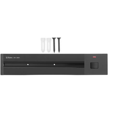 Lifcausal – Multiprise mobile 6000 W – Rail de prise électrique amovible en aluminium – 4 prises – Installation discrète pour gestion des câbles