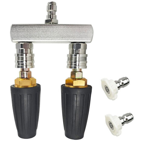 Embouts de buse turbo double et de buse de nettoyeur haute pression 2 en 1, 4 000 PSI, raccord rapide de 1/4 po (1/5)