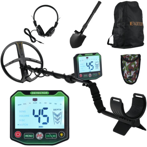 LIFCAUSAL Détecteur de Métaux Expert Adultes Haute Précision avec Bobine 10'' Étanche, Écran LCD, 4 Modes de Détection Or/Argent, Kit Complet (Casque, Pelle et Sac à Dos) (1/5)