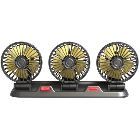 Ventilateur de voiture à 3 têtes, ventilateur de refroidissement d'air portable, ventilateur électrique silencieux, rotation à 360 ° avec 2 vitesses de vent, affichage du numéro de téléphone pour voi (1/5)