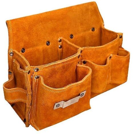 Sac banane pour charpentier, ceinture à outils en cuir avec porte-marteau (1/5)