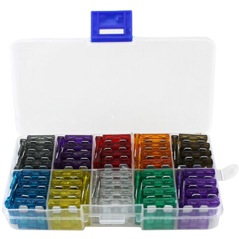 Assortiment de 100 fusibles à lame standard pour voiture 2A 3A 5A 7.5A 10A 15A 20A 25A 30A 35A pour véhicule moto bateau camion