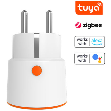 Tuya ZigBee 16A Prise intelligente UE Mesure de la tension du courant en temps réel Compte à rebours Prise Scène de maison intelligente Liaison Application de téléphone portable Télécommande Compatib (1/5)