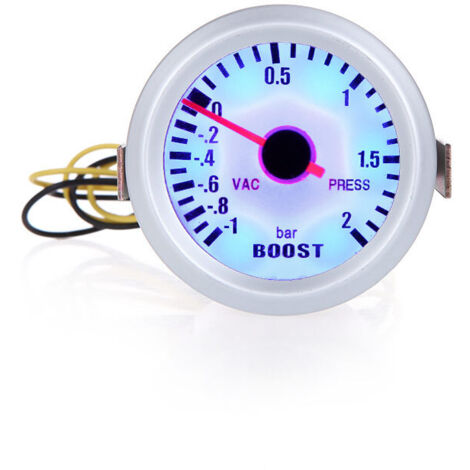 Manomètre de pression à vide Turbo Boost pour voiture automatique 2" 52mm -12BAR lumière LED bleue (1/5)