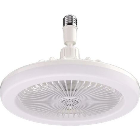 Lifcausal – Ventilateur de plafond intelligent et silencieux – Télécommande – 3 vitesses – Lumière blanche et chaude – Installation E27 – 25 cm blanc (1/2)