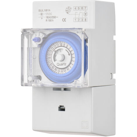 Minuterie mécanique de 24 heures, DC 12V, intervalle de 30 minutes, 48 fois marche/arrêt, minuterie électrique Programmable, interrupteur de relais d'installation sur rail DIN