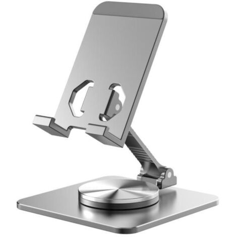 Support de téléphone portable en alliage d'aluminium pliable et rotatif pour tablette et téléphone portable, support de bureau en métal pour téléphone portable (1/5)