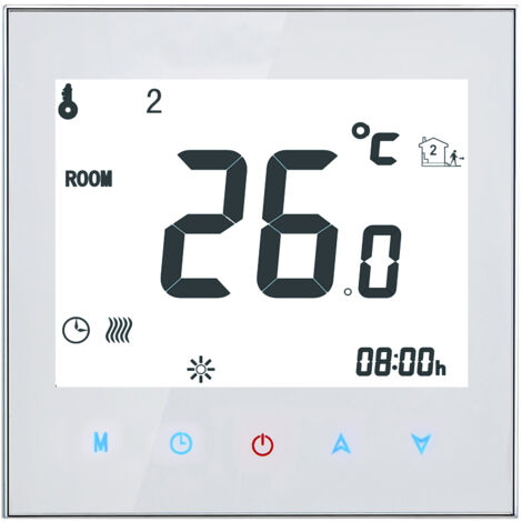 Thermostat de chauffage électrique à écran tactile programmable hebdomadaire 16A 95-240V avec écran LCD et contrôleur de température ambiante (1/5)