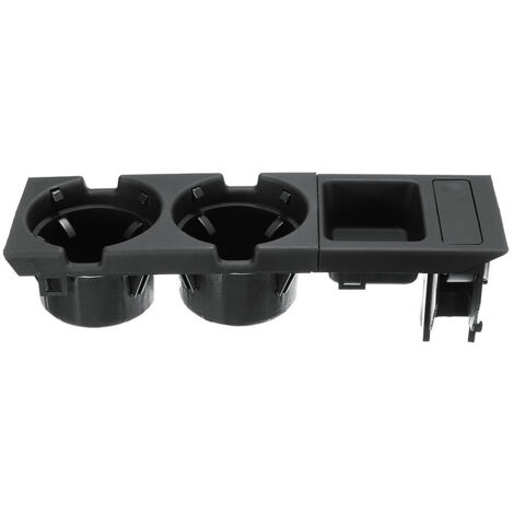 Porte-gobelet pour console centrale avant de voiture + plateau porte-monnaie pour BMW Série 3 E46 1998-2004 Noir (1/5)