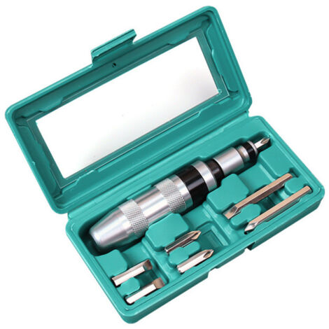 Kit de 8 tournevis à percussion manuels avec extracteur de vis, marteau et tournevis à percussion, pour retirer les vis et fixations endommagées, grippées ou rouillées, avec coffret de rangement. (1/5)