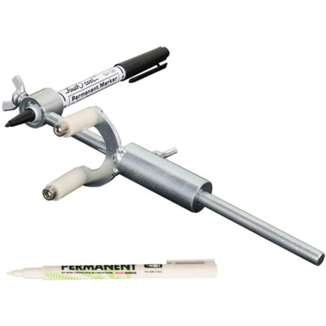 Grattoir à marques de contour de jante, outil de réparation de bosses de carrosserie réglable en métal avec stylos de marquage