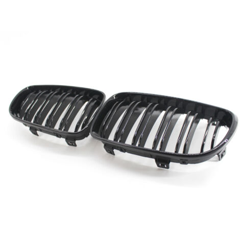 calandres de pare-chocs avant noires brillantes, style course, pour BMW Série 1 E81 E87 (2008-2011)
