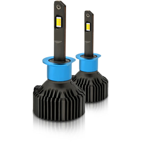Ampoules LED H1 pour phares de voiture, étanches IP67, 3000K/4300K/6000K, 200W, 40 000 lm, éclairage puissant (lot de 2). (1/5)