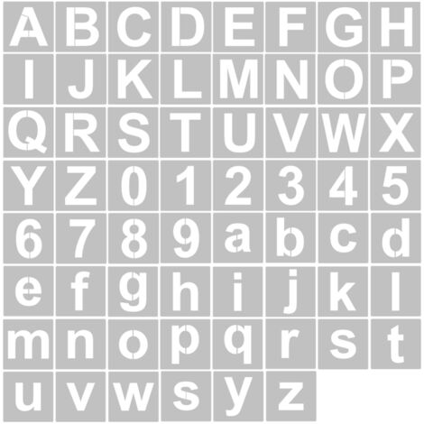 62 pochoirs de 7,6 cm (3 pouces) pour lettres et chiffres. Pochoirs réutilisables et lavables en PET écologique. Modèles pour loisirs créatifs, peinture sur bois, tissu, murs, portes et décoration int