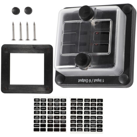 Boîte à fusibles 6 voies avec bus, porte-fusibles automobile amélioré avec indicateur LED, couvercle de protection à vis moletée et étiquette autocollante pour véhicules 12-32 V CC (voiture, bateau, c (1/5)