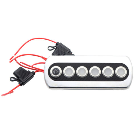 Panneau de commande à 6 interrupteurs à bascule pour bateau, étanche 12 V, avec interrupteurs LED pour camping-car, camion, bateau et véhicule tout-terrain. Interrupteur marche/arrêt en fibre de carbo (1/5)