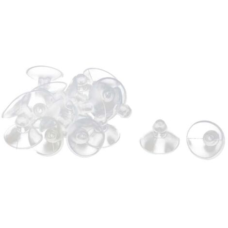 19mm Diameter Rubber Anti-Collision Glass Suction Cup Hook Pads, Transparent (Set of 20)