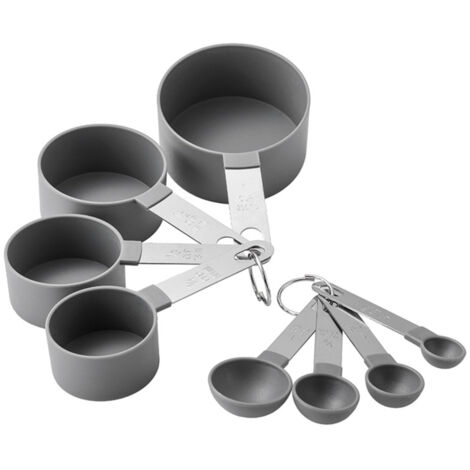 8PCS Measuring Spoons Measuring Cups Set for Dry and Liquid Ingredients Baking Utensils Stainless Steel Heat-Resistant Cookware Set Kitchen Gadgets