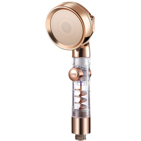 Handheld Shower Head with Turbo Fan ON/Off Pause Switch 3-Settings High Pressure Showerhead G1/2 Water Saving Bathroom Shower Head Bath Handheld Shower Head Replacement (1/5)