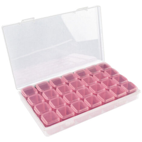 28 Grids Transparent Storage Lastics Box Shatter-Resistant Individual Manicure Jewelry Storage Box With Cover (1/5)