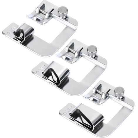 3Pcs Wide Foot Set Hemmer Adjustable Rolled Hem Snap-On Presser For Domestic Sewing Machine Parts Household Patchwork  Crochet acessorios Snap On Presser Feet Kit