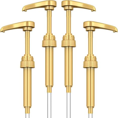 Pompe doseuse pour sirop café 4 pièces – Adaptée bouteille 750ml, couleur or (1/5)