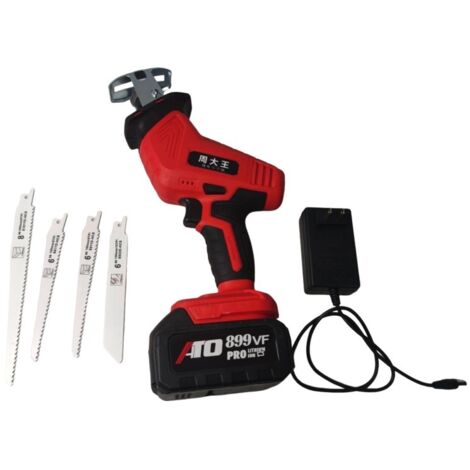 Scie à os électrique sans fil, scie de boucher électrique commerciale et domestique, scie de boucher portative professionnelle multifonctionnelle (Couleur : 1 batterie + 4 lames de scie) (1/5)