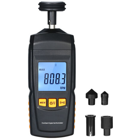 Tachymètre numérique portable à contact pour moteurs, compteur de vitesse LCD, test de régime moteur, mesureur de vitesse de rotation pour la fabrication de moteurs et d'automobiles.