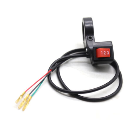 Interrupteur 123 pour guidon de moto, 22 mm (7/8 po), module de changement de vitesse électrique à 3 vitesses pour moto, vélo électrique et scooter.