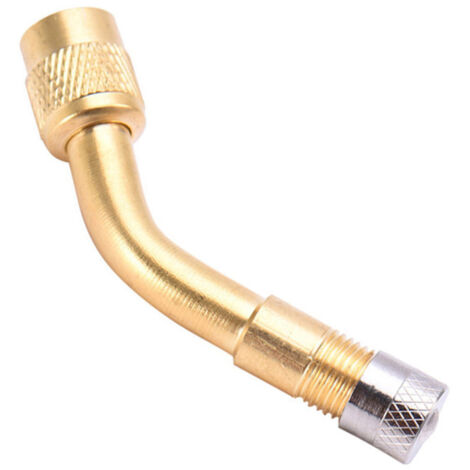 Valve de pneu en laiton à 135° avec tige Schrader et adaptateur d'extension pour voiture, camion et moto (1/5)