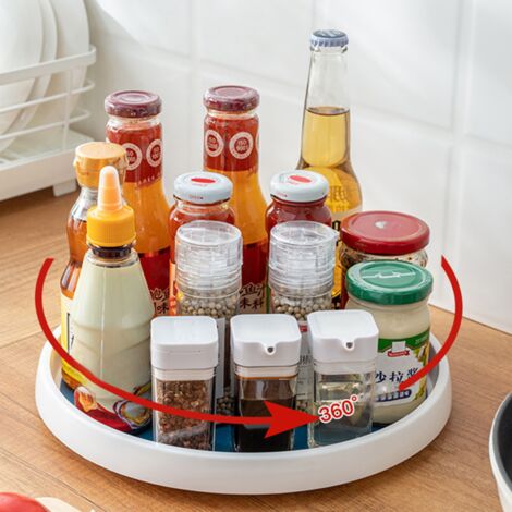 Étagère de rangement rotative à 360° pour épices Ecoco, organisateur d'épices, accessoires de cuisine antidérapants et résistants à l'huile (1/5)