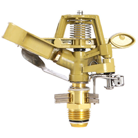 Arroseur à impact Rain Bird pour jardin, pelouse et agriculture, jet réglable de 0° à 360°, buse en laiton de 1,2 m (4 pi), portée d'arrosage de 10 à 15 m. Éclairage réglable de 0° à 360°.