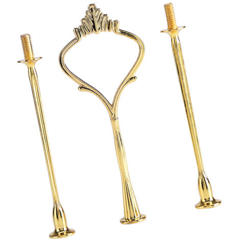 Présentoir à gâteaux à plusieurs étages avec poignées, support pour assiettes à fruits et accessoires de fixation (2 étages, couleur argent couronne) (1/5)