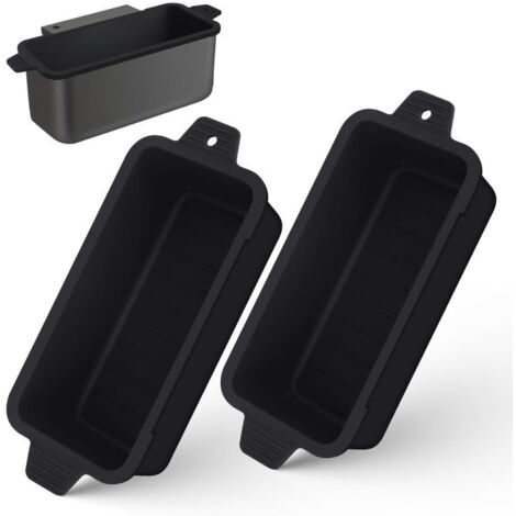 2 manchons en silicone pour gobelets à graisse, bacs récupérateurs d'huile réutilisables pour poêles à frire, accessoires teppanyaki résistants, noirs (1/5)