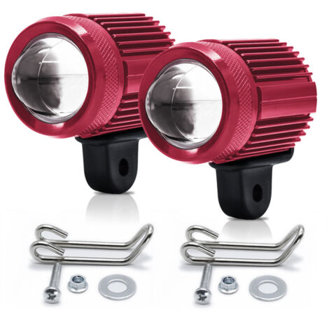 Lot de 2 phares longue portée LED pour moto, feux de route et antibrouillards bicolores (blanc 6000K et jaune 3000K), 30 W, pour moto, voiture, tracteur, camion, quad, SUV et bateau.