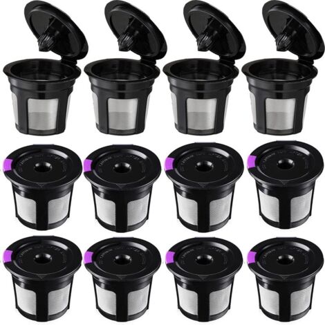 Lot de 12 capsules K-Cup réutilisables pour Keurig, filtre à café K-Cup réutilisable et rechargeable, capsule K-Cup individuelle pour Keurig 2.0 et 1.0, sans BPA (1/5)
