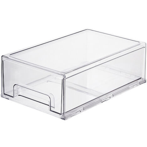 Organiseur de tiroir en acrylique ClearView : boîte de rangement transparente grande capacité pour petits objets de bureau et cosmétiques – anti-poussière, empilable