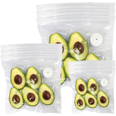 30 sacs de rangement sous vide réutilisables transparents de différentes tailles (dont 10 petits (9 x 8 pouces), 10 moyens (10 x 11 pouces) et 10 grands (10 x 13 pouces)) (1/5)