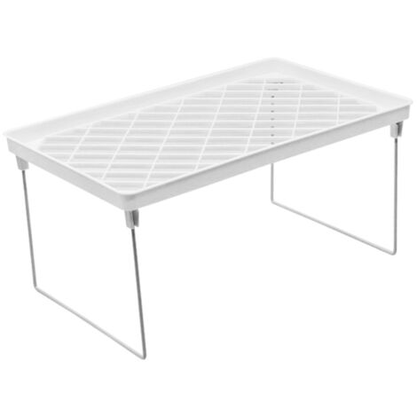 Étagère de comptoir empilable, organisateur de placard et d'armoire multifonctionnel et compact, étagère de rangement pliable, petite étagère de rangement pour salle de bain et garde-manger