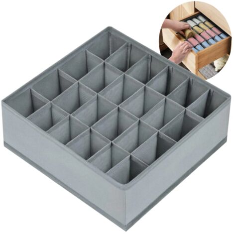 Boîte de rangement en tissu pour sous-vêtements, tiroir, organisateur de rangement pour chaussettes et sous-vêtements avec séparateurs, grande boîte de rangement pour la maison (1/5)