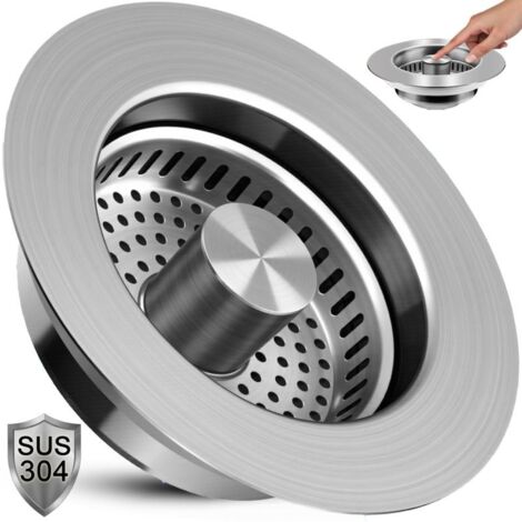 FLBDW Colateur de lavage pour réfrigérateur de cuisine, 3 en 1, robinet et filtre, antiobstruction, acier inoxydable 304, 3-1/2 pouces (1/5)