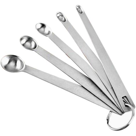 Ensemble de 5 mini-cuillères doseuses en acier inoxydable pour la pâtisserie